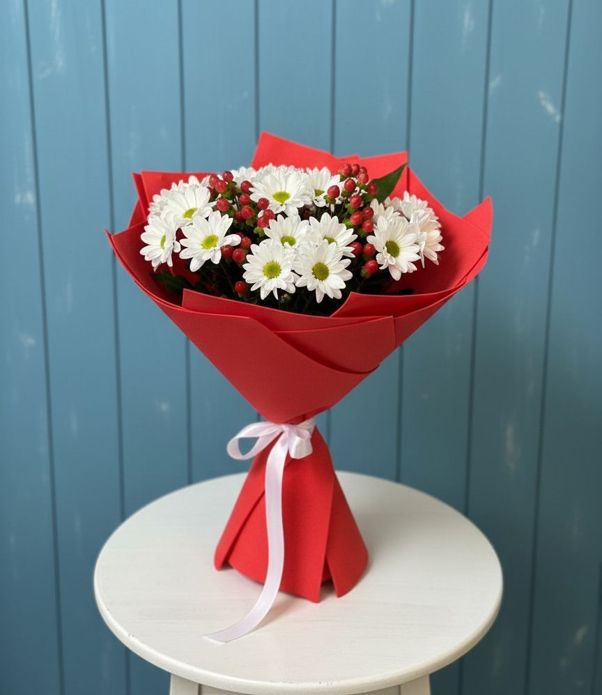 Букет цветов из: Хризантемы в Пряже