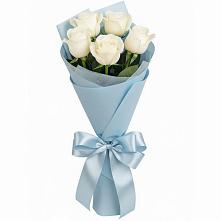 Букет 5 Белых роз Проуд #REPLACE_PRED# Пряже