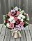 Букет цветов из: Альстромерии, Гвоздики, Розы и Хризантемы в Пряже