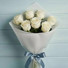 Букет 7 Белых роз Эдлесс Лав #REPLACE_PRED# Пряже