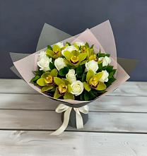 Букет цветов из:  Орхидеи и Розы в Пряже