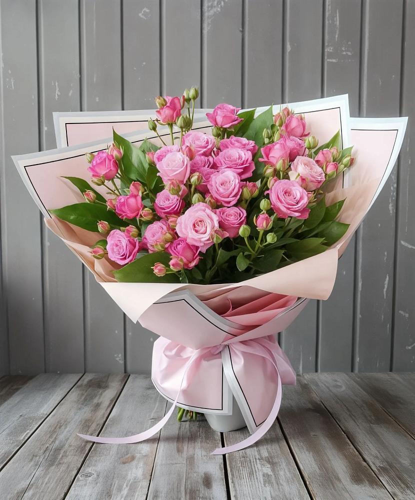 Букет Розовый кустик в Пряже