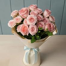 Букет Розовый шарм в Пряже